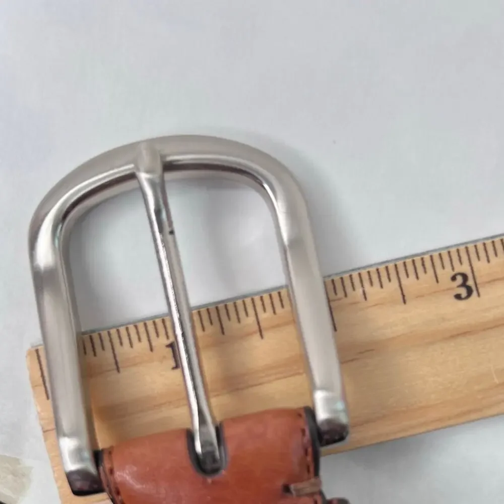 Cole Haan Leather Belt Brown with Silver Buckle Classic Americana Men's 36